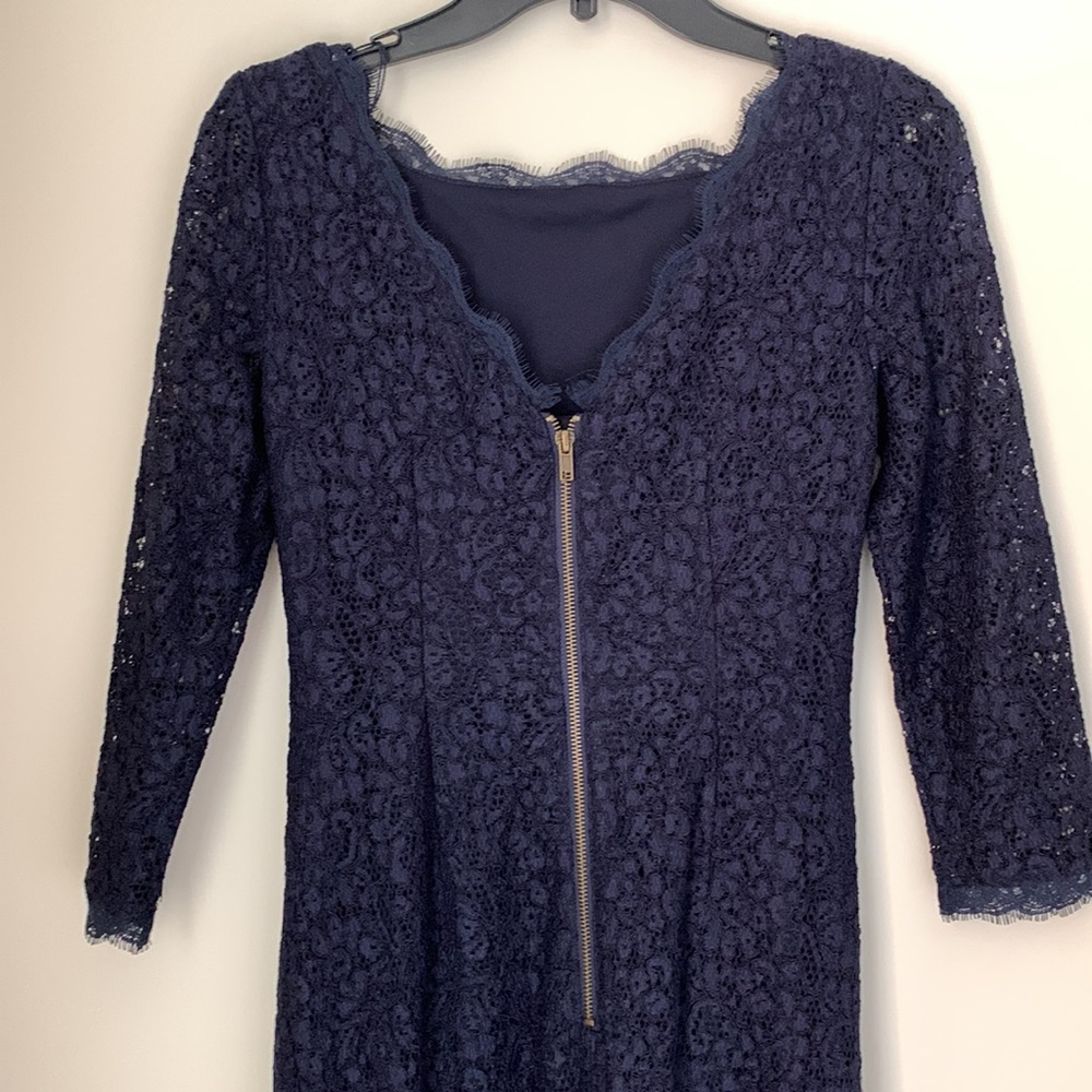 Adrianna Papell Scalloped Lace Gown Dress - Picture 4 of 7